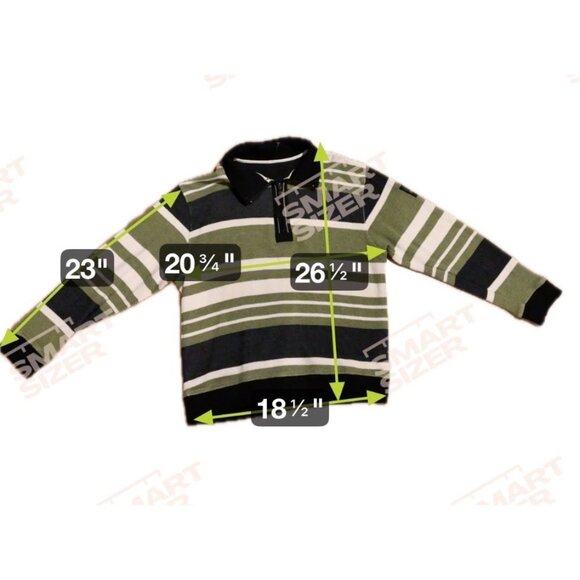 Engbers Sweater Mens XL Striped Half Zip Green Black Tierra Del Fuego Argentina - Picture 9 of 9